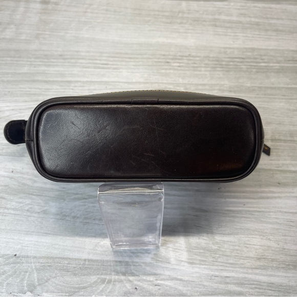 Dooney & Bourke Dark Red Brown Crocodile Embossed Small Cosmetic Catchall Pouch - Picture 4 of 14